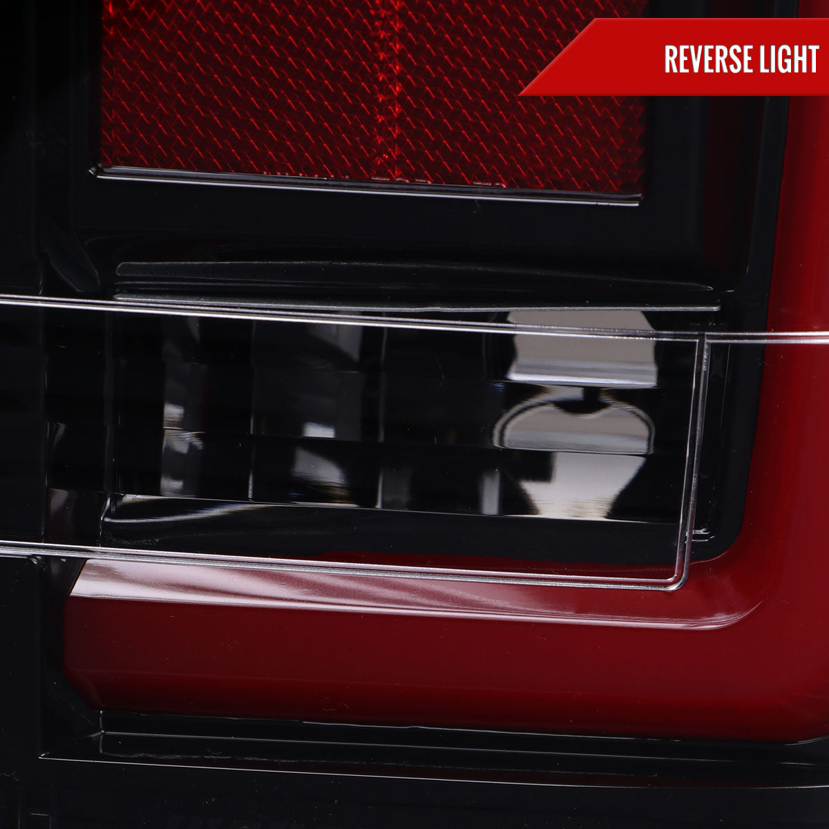 2004-2015 Nissan Titan LED Tail Lights with Red LED Tube (Jet Black Housing/Clear Lens)