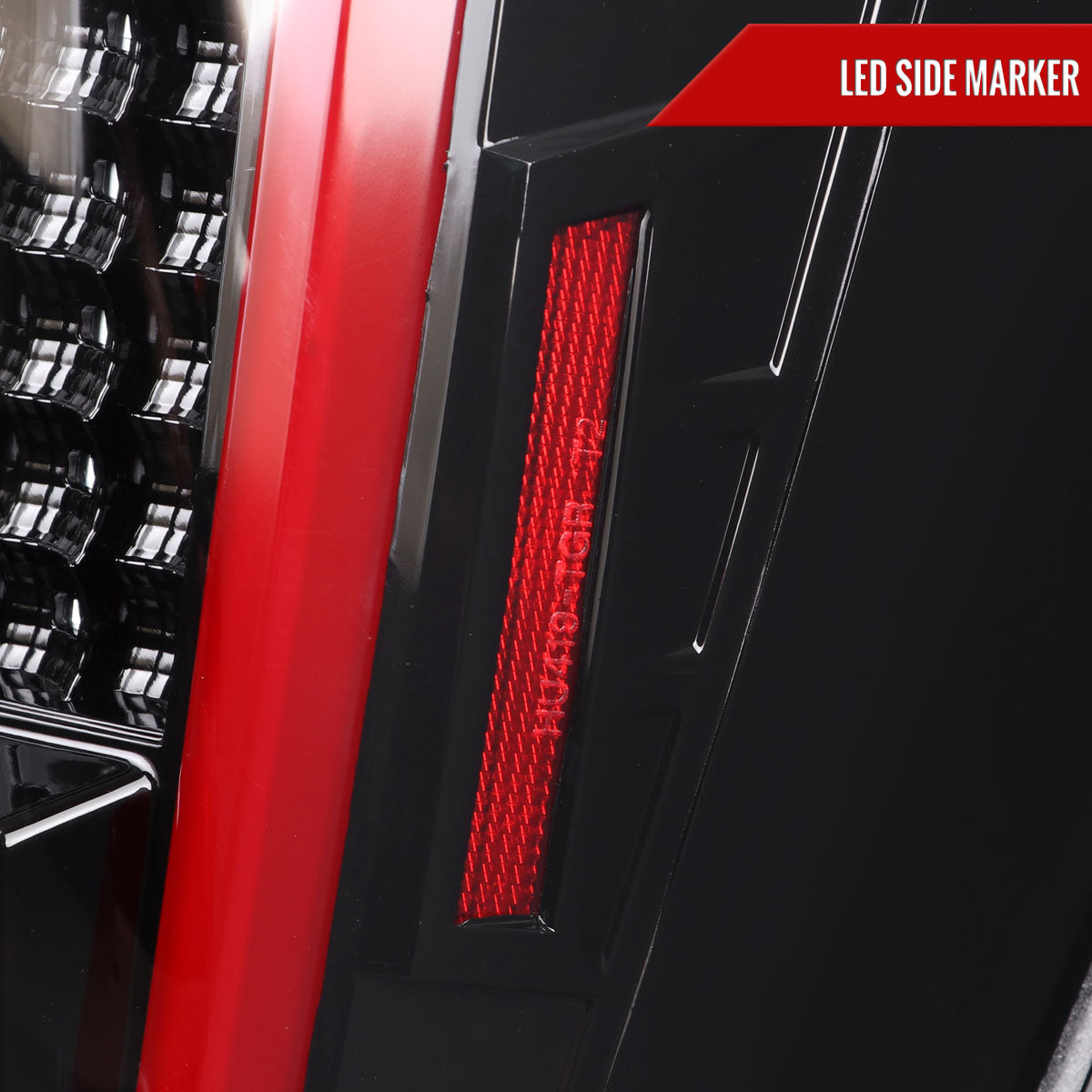 2004-2015 Nissan Titan LED Tail Lights with Red LED Tube (Jet Black Housing/Clear Lens)