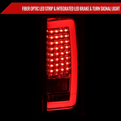 2004-2015 Nissan Titan LED Tail Lights with White LED Tube (Chrome Housing/Smoked Lens)