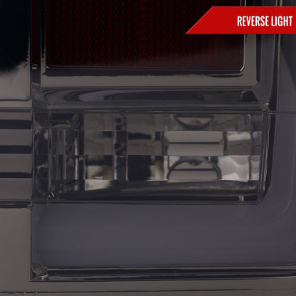 2004-2015 Nissan Titan LED Tail Lights with White LED Tube (Chrome Housing/Smoked Lens)