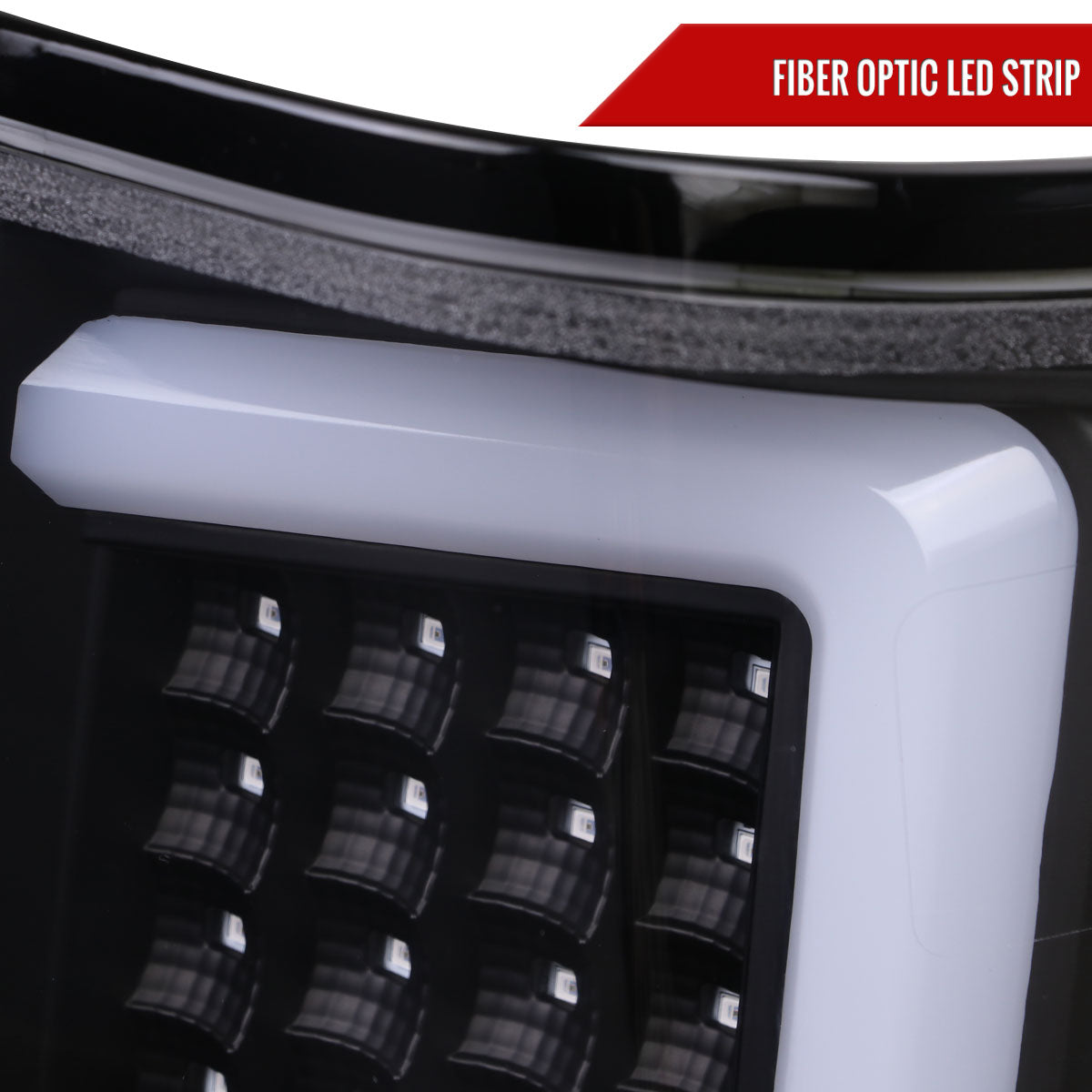 2004-2015 Nissan Titan LED Tail Lights with White LED Tube (Matte Black Housing/Clear Lens)