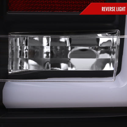 2004-2015 Nissan Titan LED Tail Lights with White LED Tube (Matte Black Housing/Clear Lens)
