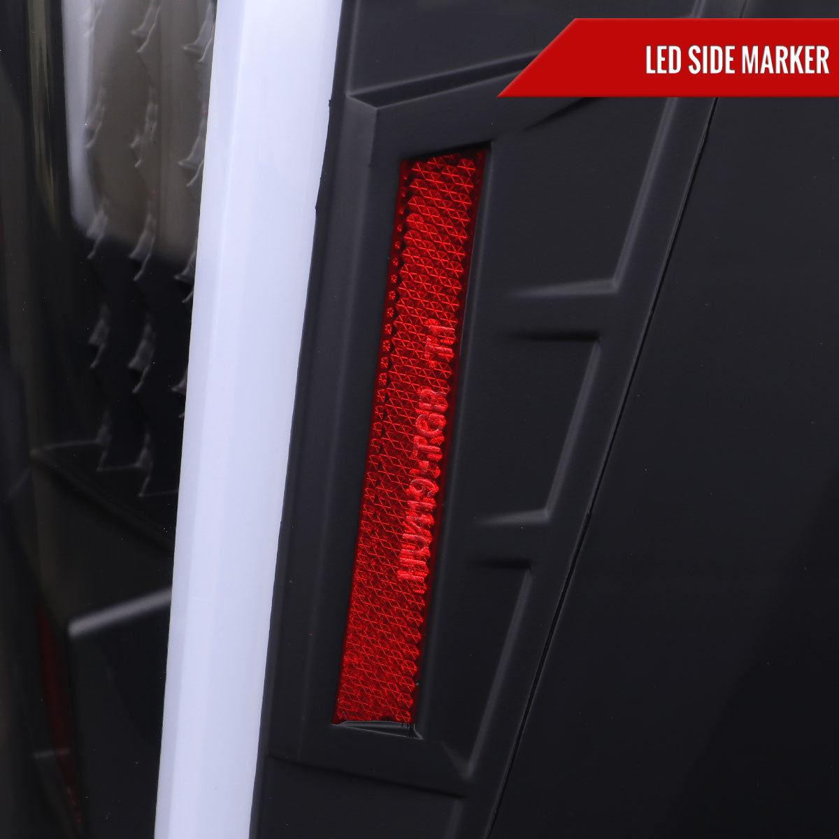 2004-2015 Nissan Titan LED Tail Lights with White LED Tube (Matte Black Housing/Clear Lens)
