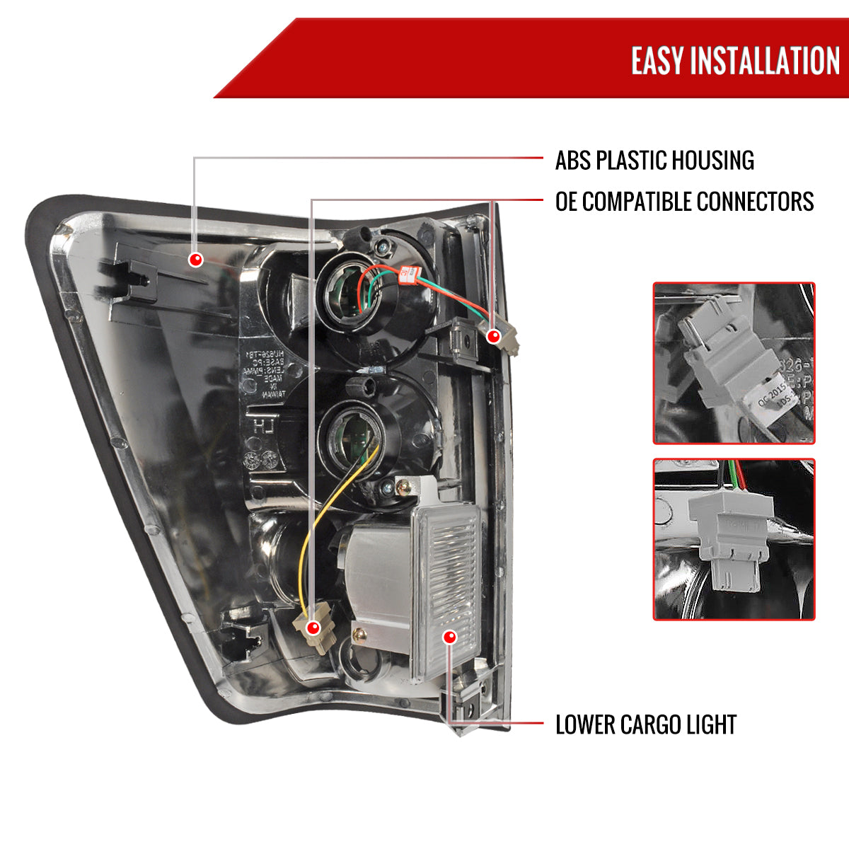 2004-2015 Nissan Titan LED Tail Lights (Matte Black Housing/Clear Lens)