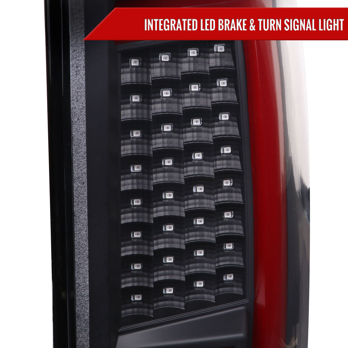 2004-2015 Nissan Titan LED Tail Lights with Red LED Tube (Matte Black Housing/Clear Lens)