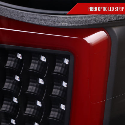 2004-2015 Nissan Titan LED Tail Lights with Red LED Tube (Matte Black Housing/Clear Lens)