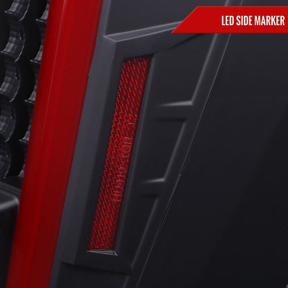 2004-2015 Nissan Titan LED Tail Lights with Red LED Tube (Matte Black Housing/Clear Lens)