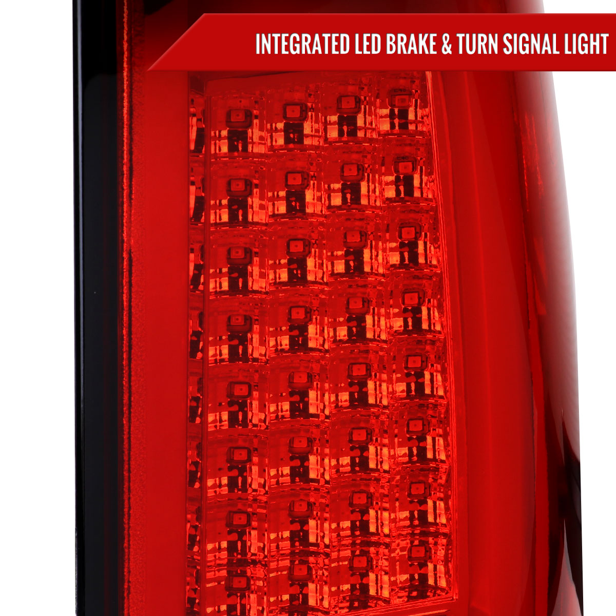 2004-2015 Nissan Titan LED Tail Lights with White LED Tube (Chrome Housing/Red Lens)