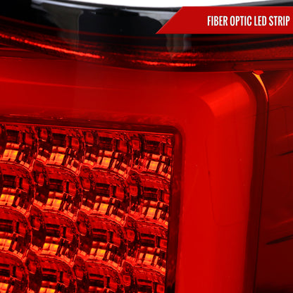 2004-2015 Nissan Titan LED Tail Lights with White LED Tube (Chrome Housing/Red Lens)