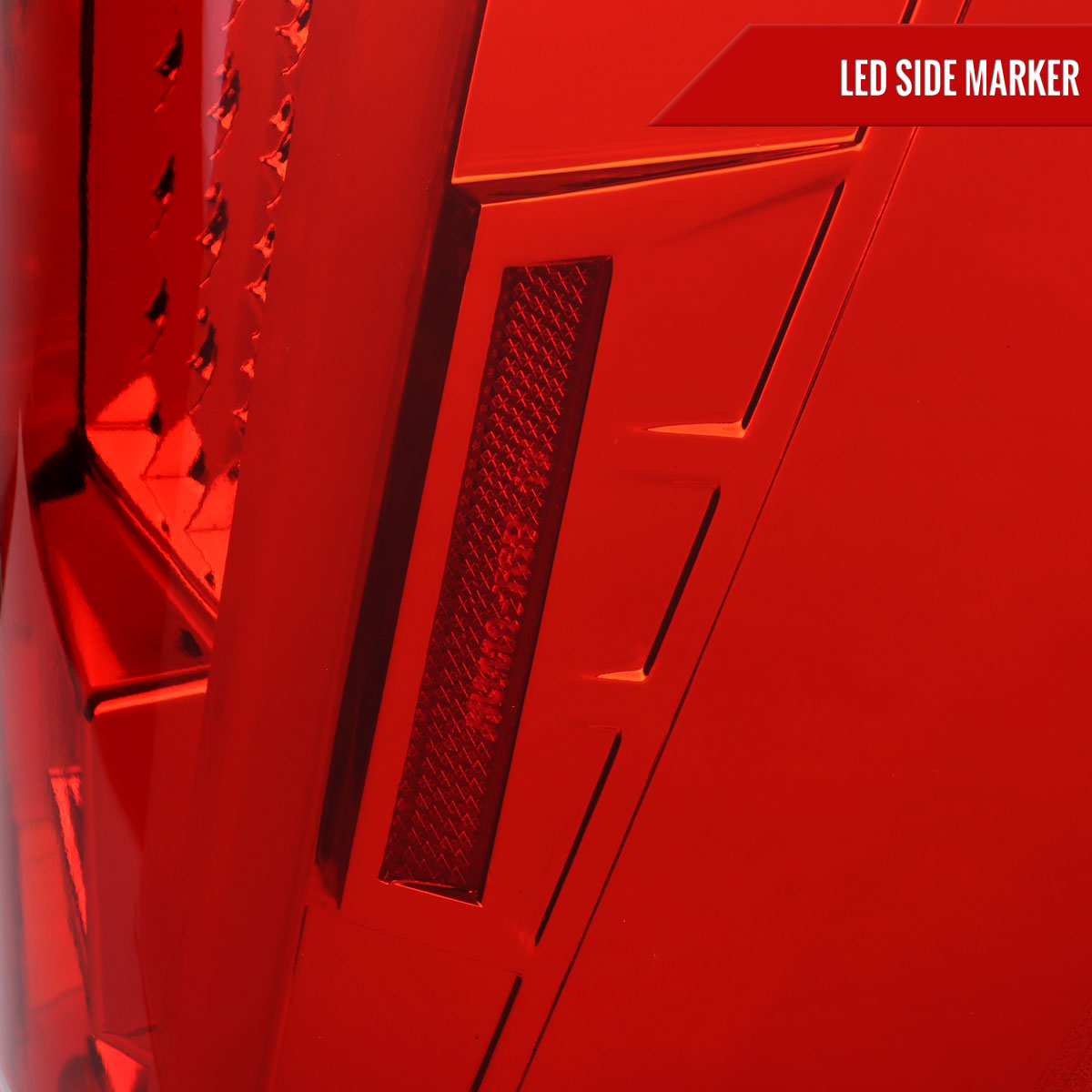 2004-2015 Nissan Titan LED Tail Lights with White LED Tube (Chrome Housing/Red Lens)