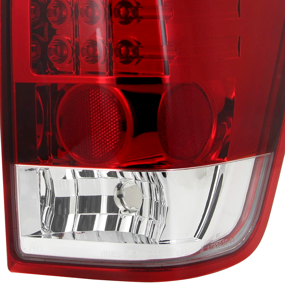 2004-2015 Nissan Titan LED Tail Lights (Chrome Housing/Red Clear Lens)