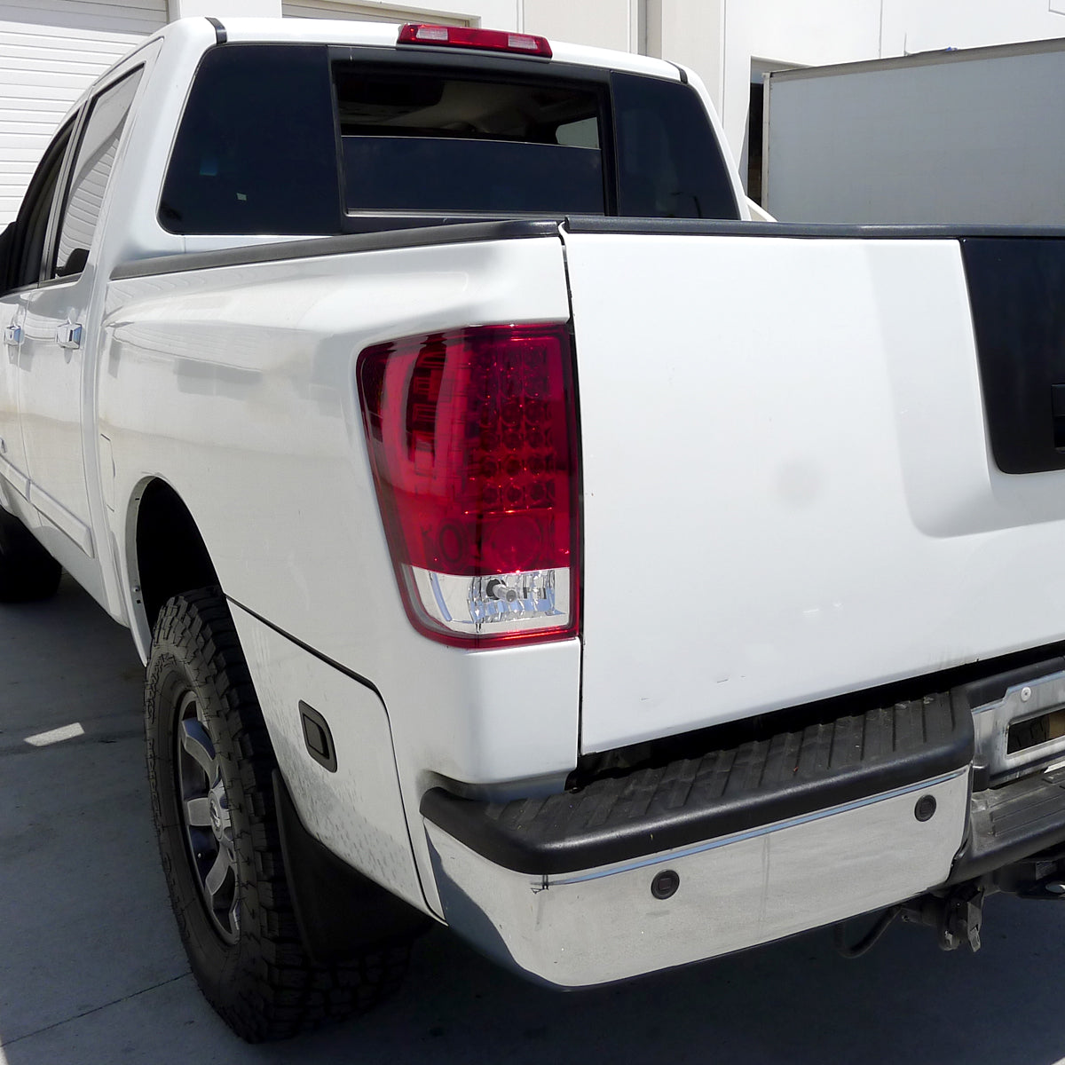 2004-2015 Nissan Titan LED Tail Lights (Chrome Housing/Red Clear Lens)
