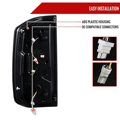 2014-2021 Toyota Tundra White Bar Sequential LED Tail Lights (Glossy Black Housing/Smoked Lens)