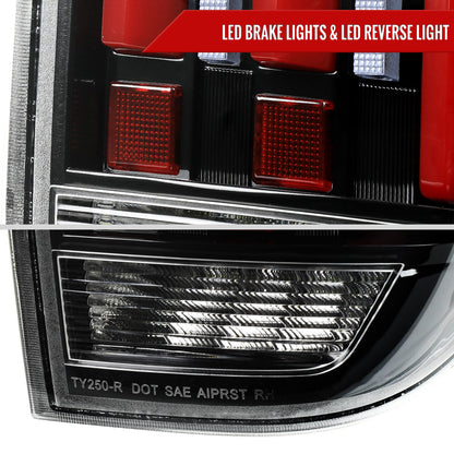 2014-2021 Toyota Tundra Facelift Style Full LED Tail Lights with Sequential Turn Signal (Jet Black Housing/Clear Lens)