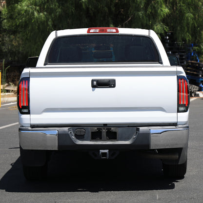 2014-2021 Toyota Tundra Facelift Style Full LED Tail Lights with Sequential Turn Signal (Jet Black Housing/Clear Lens)