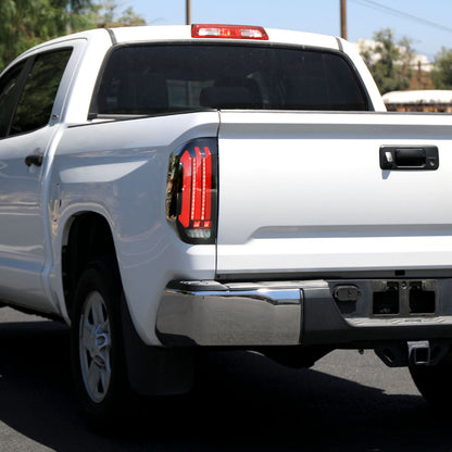 2014-2021 Toyota Tundra Facelift Style Full LED Tail Lights with Sequential Turn Signal (Jet Black Housing/Clear Lens)