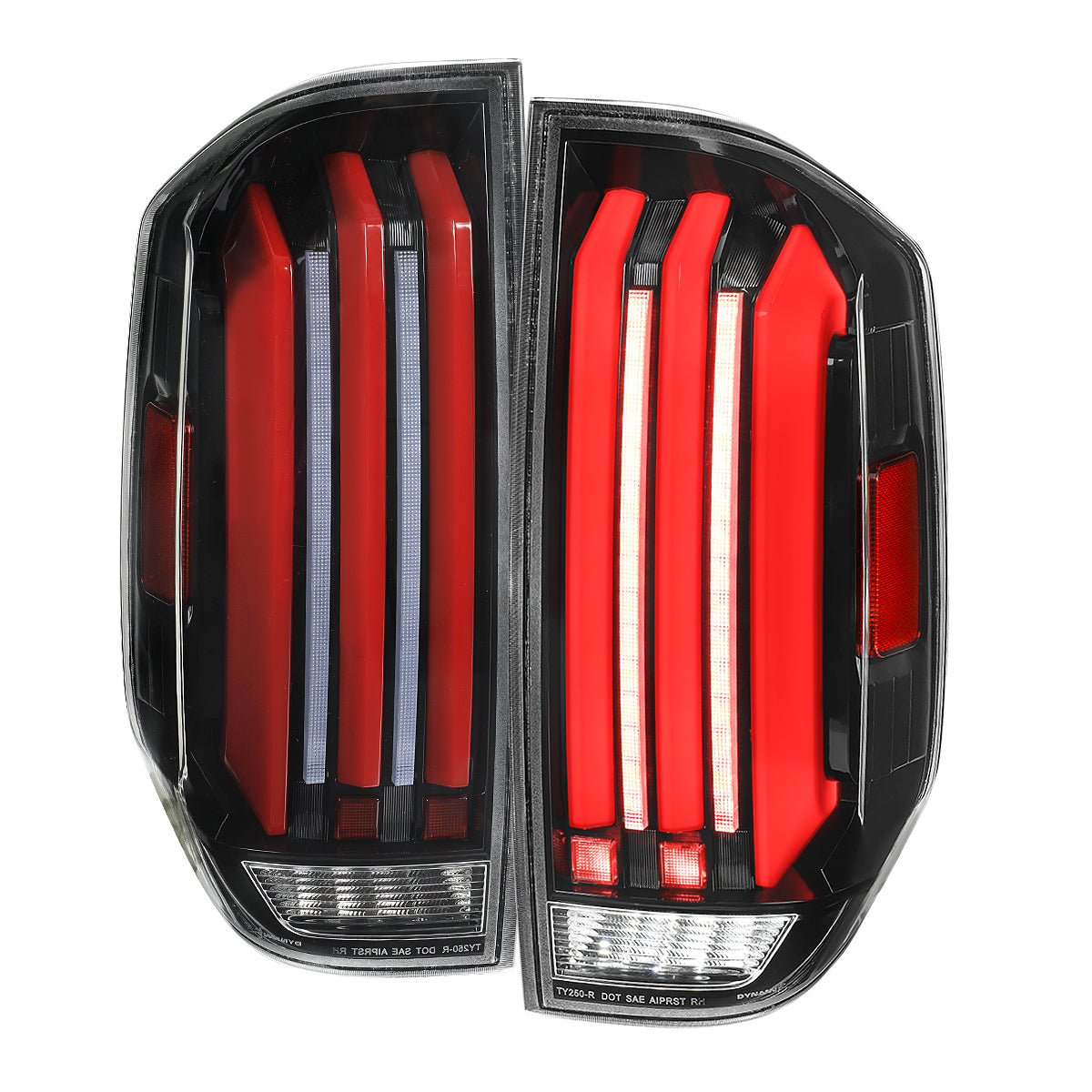 2014-2021 Toyota Tundra Facelift Style Full LED Tail Lights with Sequential Turn Signal (Jet Black Housing/Clear Lens)
