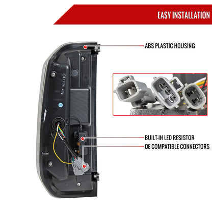 2014-2021 Toyota Tundra Facelift Style Full LED Tail Lights with Sequential Turn Signal (Jet Black Housing/Smoked Lens)