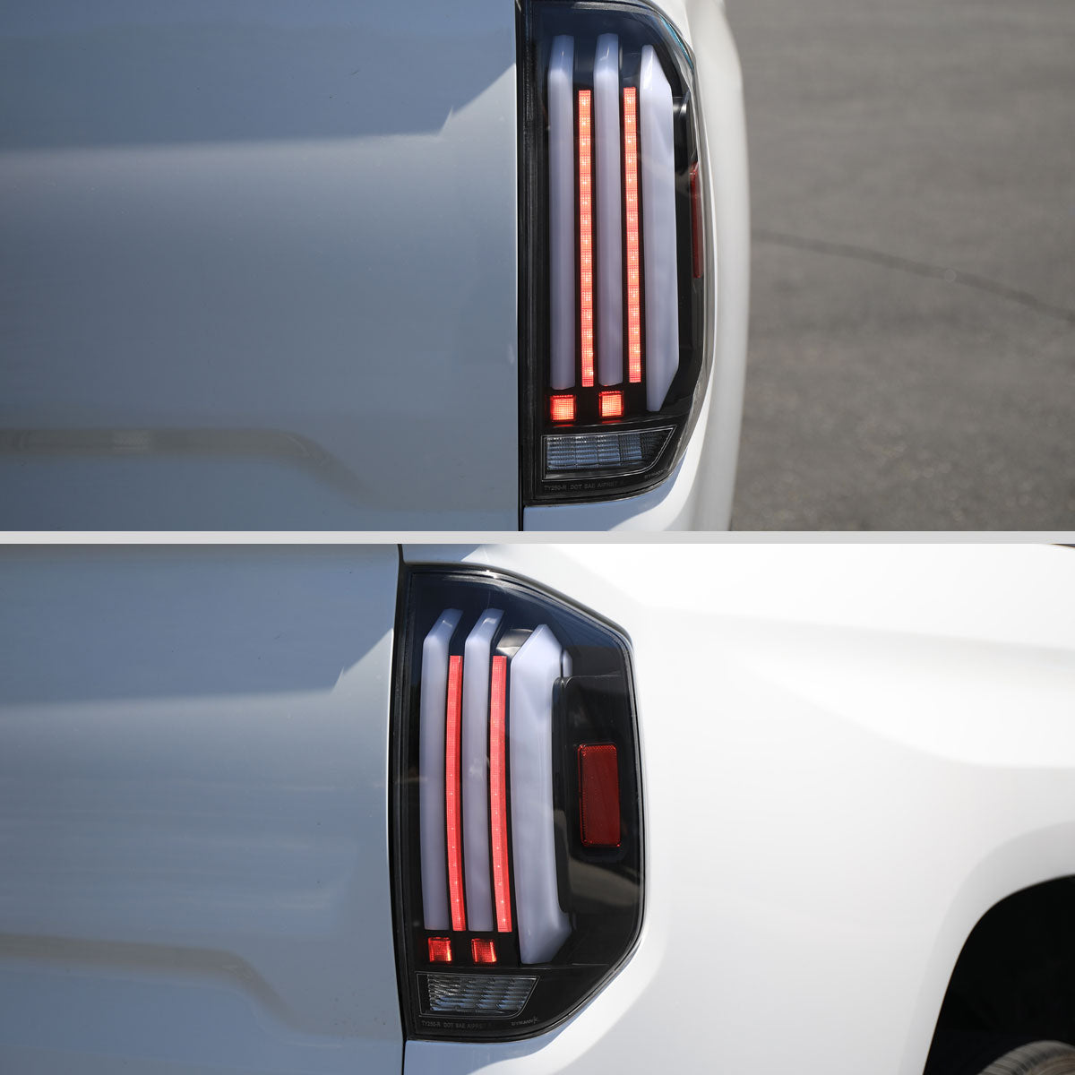 2014-2021 Toyota Tundra Facelift Style Full LED Tail Lights with Sequential Turn Signal (Matte Black Housing/Clear Lens)