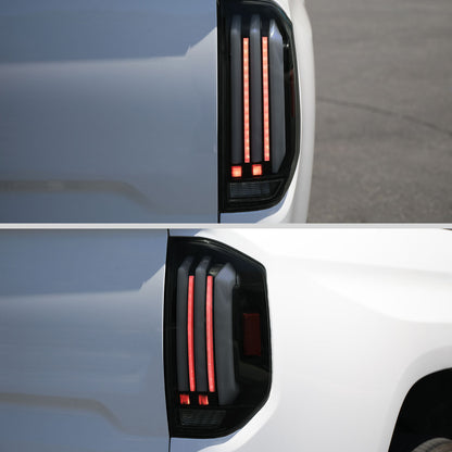 2014-2021 Toyota Tundra Facelift Style Full LED Tail Lights with Sequential Turn Signal (Matte Black Housing/Smoked Lens)