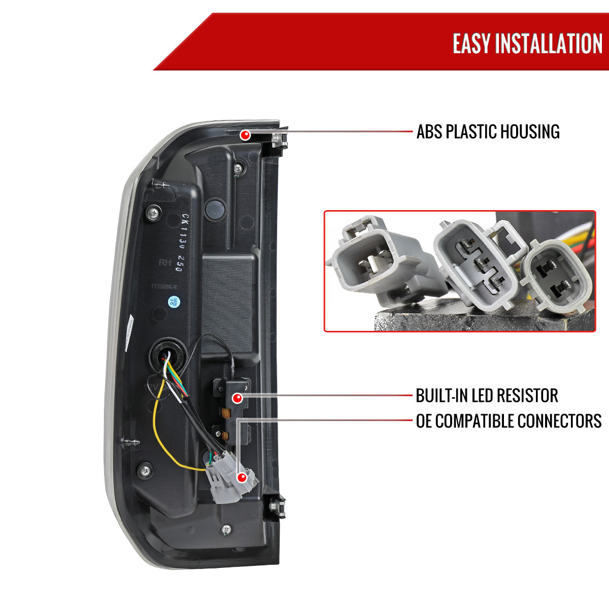 2014-2021 Toyota Tundra Facelift Style Full LED Tail Lights with Sequential Turn Signal (Matte Black Housing/Smoked Lens)