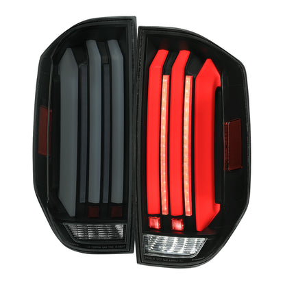 2014-2021 Toyota Tundra Facelift Style Full LED Tail Lights with Sequential Turn Signal (Matte Black Housing/Smoked Lens)