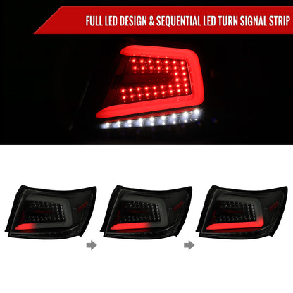 2008-2014 Subaru Impreza WRX/STI LED Sequential Turn Signal Tail Lights (Glossy Black Housing/Smoked Lens)