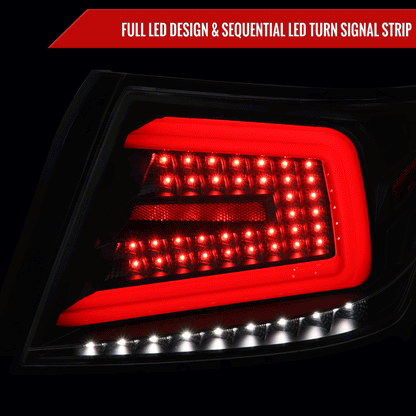 2008-2014 Subaru Impreza WRX/STI LED Sequential Turn Signal Tail Lights (Matte Black Housing/Clear Lens)