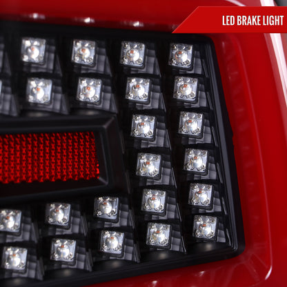 2008-2014 Subaru ImprezaWRX/STI Red LED Bar Sequential Turn Signal Tail Lights (Matte Black Housing/Clear Lens)