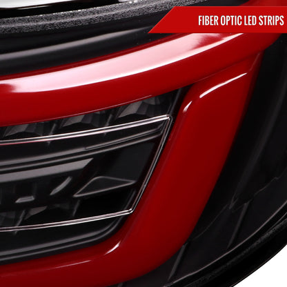 2008-2014 Subaru Impreza WRX Hatchback LED Red Sequential Tube Tail Lights (Matte Black Housing/Clear Lens)