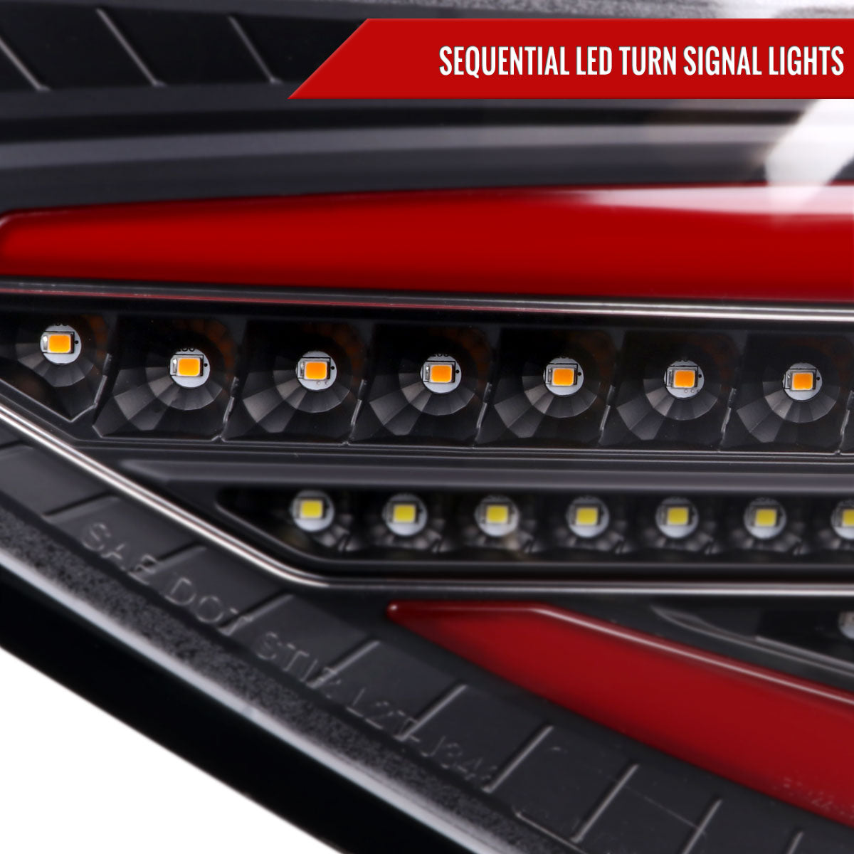 2008-2014 Subaru Impreza WRX Hatchback LED Red Sequential Tube Tail Lights (Matte Black Housing/Clear Lens)