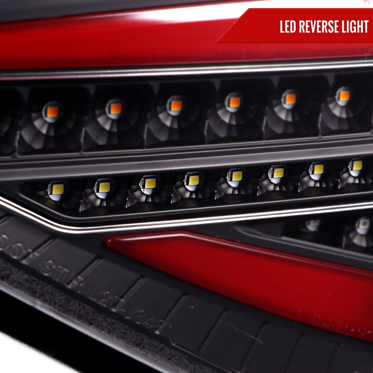 2008-2014 Subaru Impreza WRX Hatchback LED Red Sequential Tube Tail Lights (Matte Black Housing/Clear Lens)