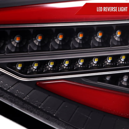 2008-2014 Subaru Impreza WRX Hatchback LED Red Sequential Tube Tail Lights (Matte Black Housing/Clear Lens)