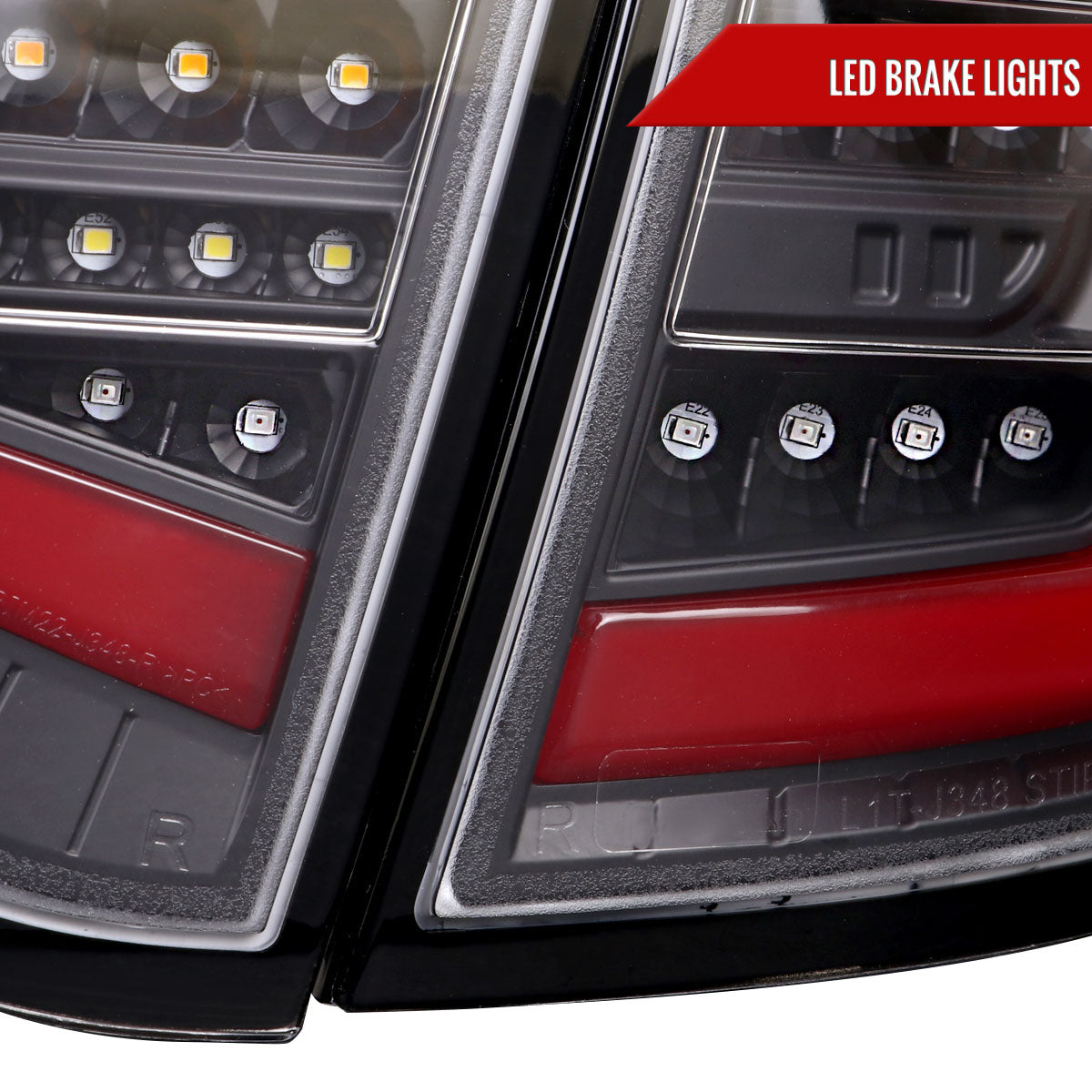2008-2014 Subaru Impreza WRX Hatchback LED Red Sequential Tube Tail Lights (Matte Black Housing/Clear Lens)