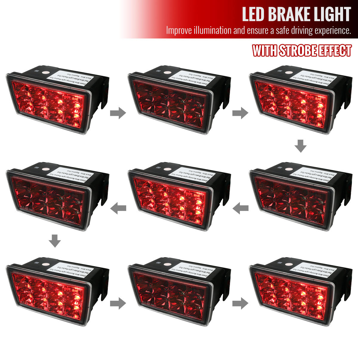 2011-2018 Subaru Impreza WRX/STI/XV Crosstrek F1 Style Rear LED 3rd Brake Light (Chrome Housing/Red Lens)