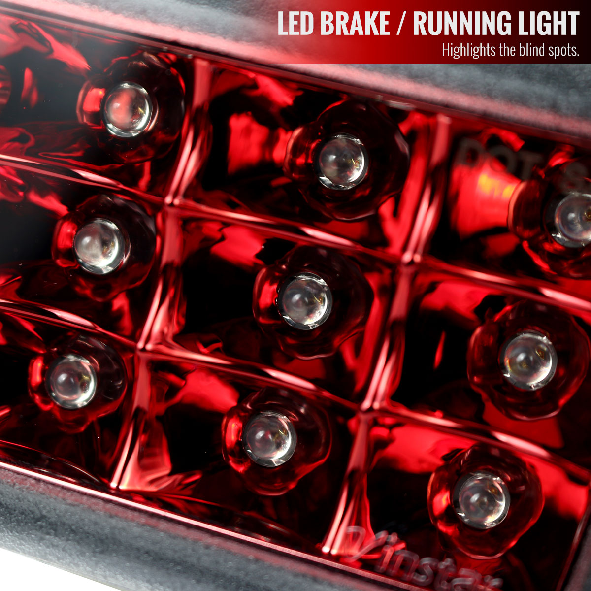 2011-2018 Subaru Impreza WRX/STI/XV Crosstrek F1 Style Rear LED 3rd Brake Light (Chrome Housing/Red Lens)