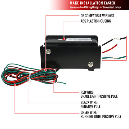 2011-2018 Subaru Impreza WRX/STI/XV Crosstrek F1 Style Rear LED 3rd Brake Light (Chrome Housing/Red Lens)
