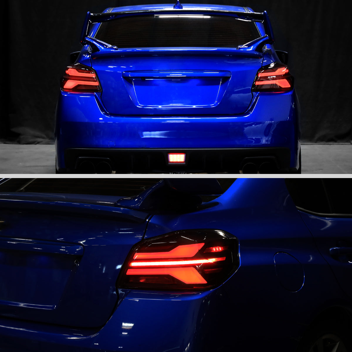 2015-2021 Subaru WRS STi Tail Light w/ Sequential LED Turn SignaL and LED Side Marker Brake Reverse (Black Housing / Smoked Lens)