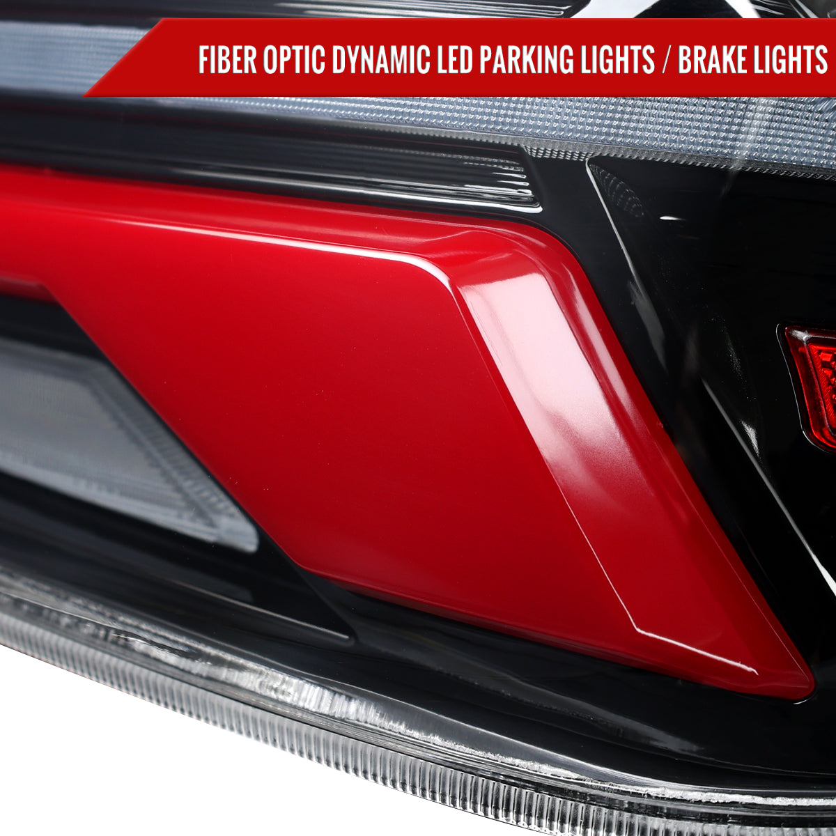 2015-2021 Subaru WRS STi Tail Light w/ Sequential LED Turn SignaL and LED Side Marker Brake Reverse (Glossy Black Housing / Clear Lens)