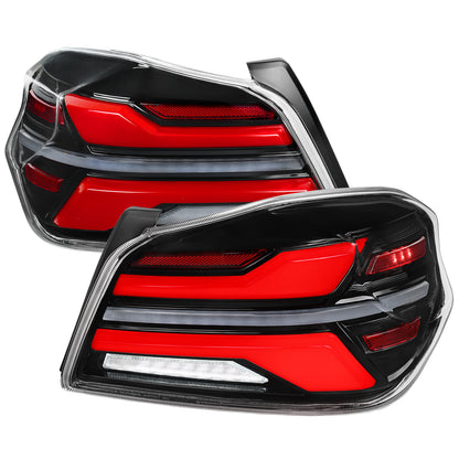 2015-2021 Subaru WRS STi Tail Light w/ Sequential LED Turn SignaL and LED Side Marker Brake Reverse (Glossy Black Housing / Clear Lens)