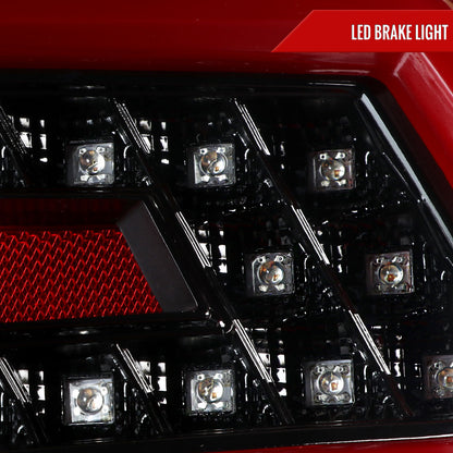 2015-2021 Subaru WRX  Sequential Red Bar LED Tail Lights (Jet Black Housing/Clear Lens)