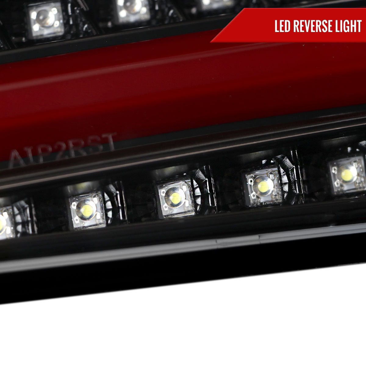2015-2021 Subaru WRX  Sequential Red Bar LED Tail Lights (Jet Black Housing/Clear Lens)