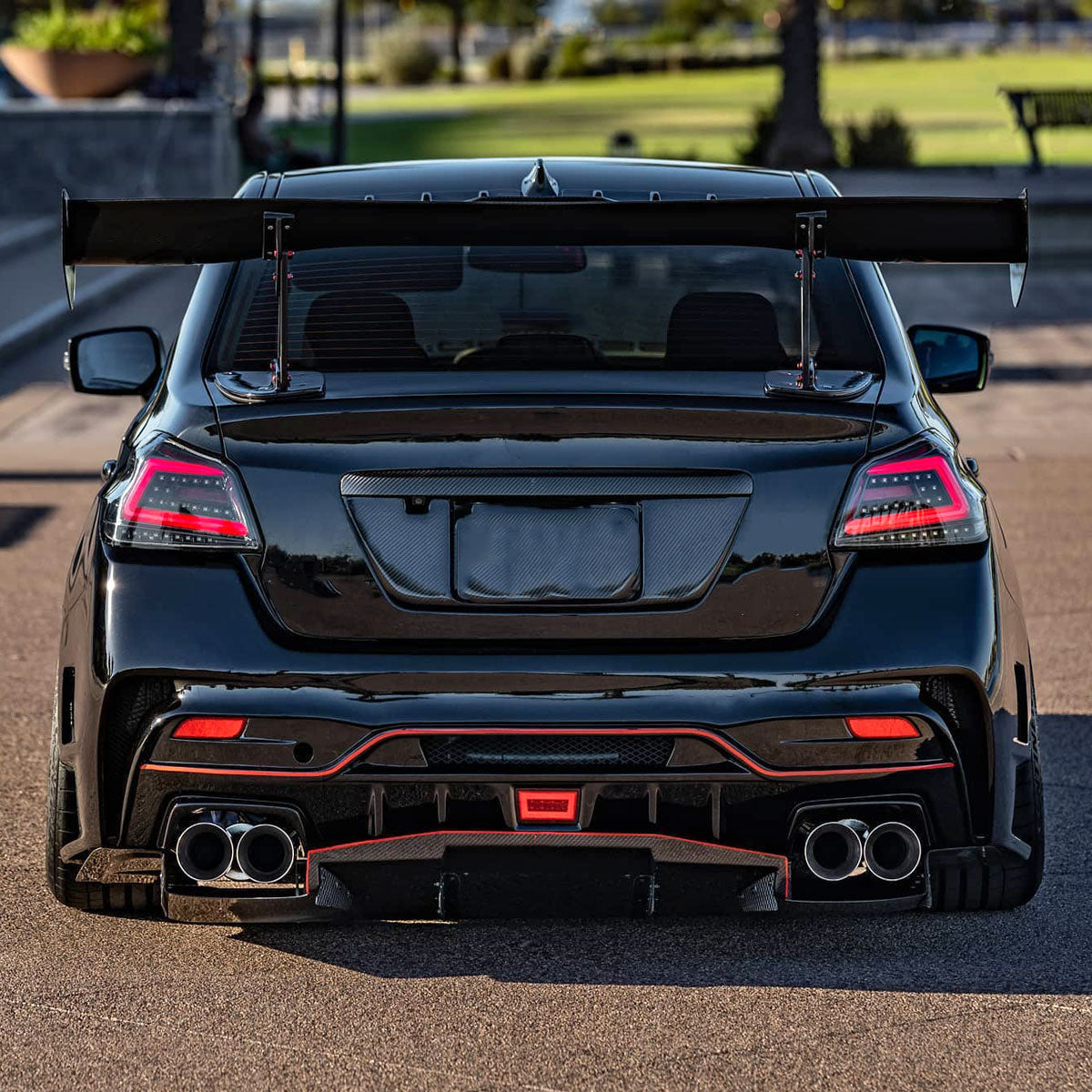 2015-2021 Subaru WRX  Sequential Red Bar LED Tail Lights (Jet Black Housing/Clear Lens)