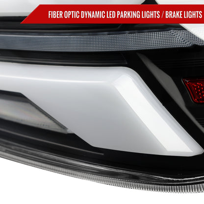 2015-2021 Subaru WRS STi Tail Light w/ Sequential LED Turn SignaL and LED Side Marker Brake Reverse (Matte Black Housing / Clear Lens)