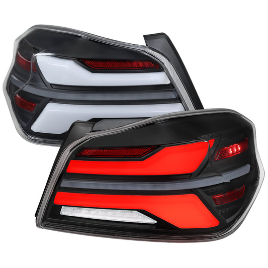 2015-2021 Subaru WRS STi Tail Light w/ Sequential LED Turn SignaL and LED Side Marker Brake Reverse (Matte Black Housing / Clear Lens)