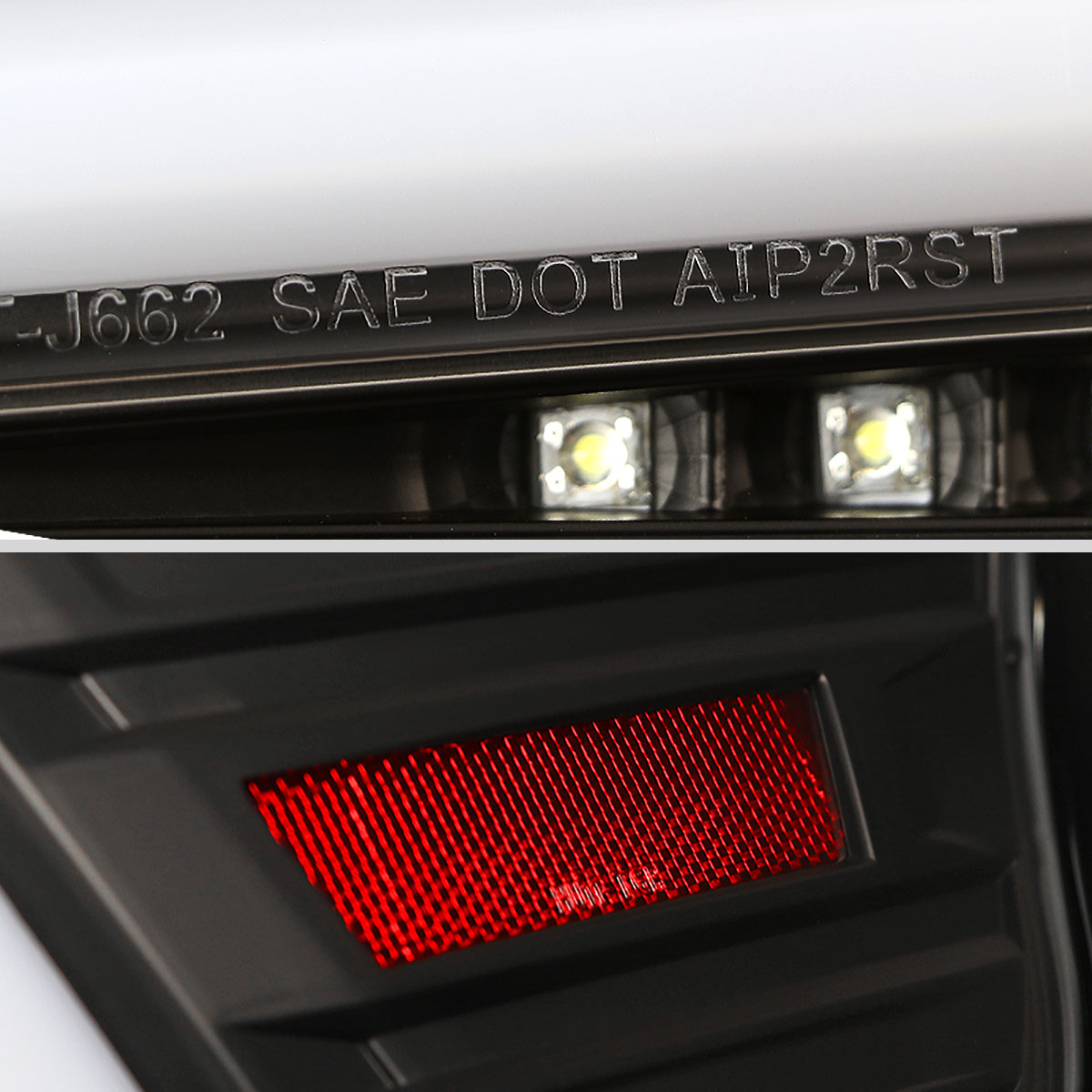 2015-2021 Subaru WRX  Sequential White Bar LED Tail Lights (Matte Black Housing/Clear Lens)