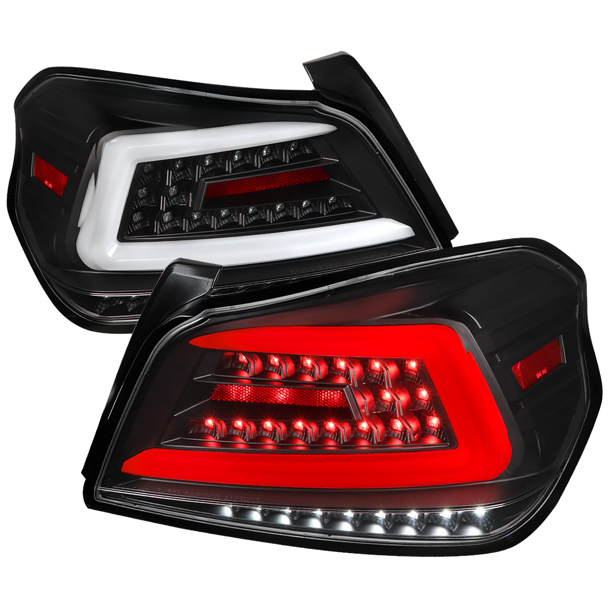 2015-2021 Subaru WRX  Sequential White Bar LED Tail Lights (Matte Black Housing/Clear Lens)
