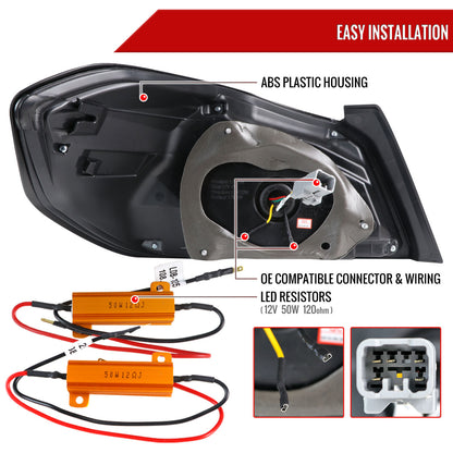 2015-2021 Subaru WRX Sequential White Bar LED Tail Lights (Chrome Housing/Red Lens)