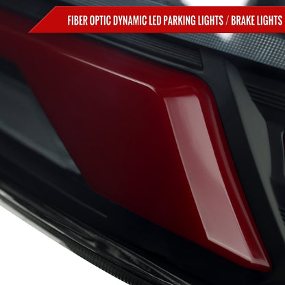 2015-2021 Subaru WRS STi Tail Light w/ Sequential Turn Signal LED Strip and LED Side Marker Brake Reverse (Matte Black Housing / Smoked Lens)