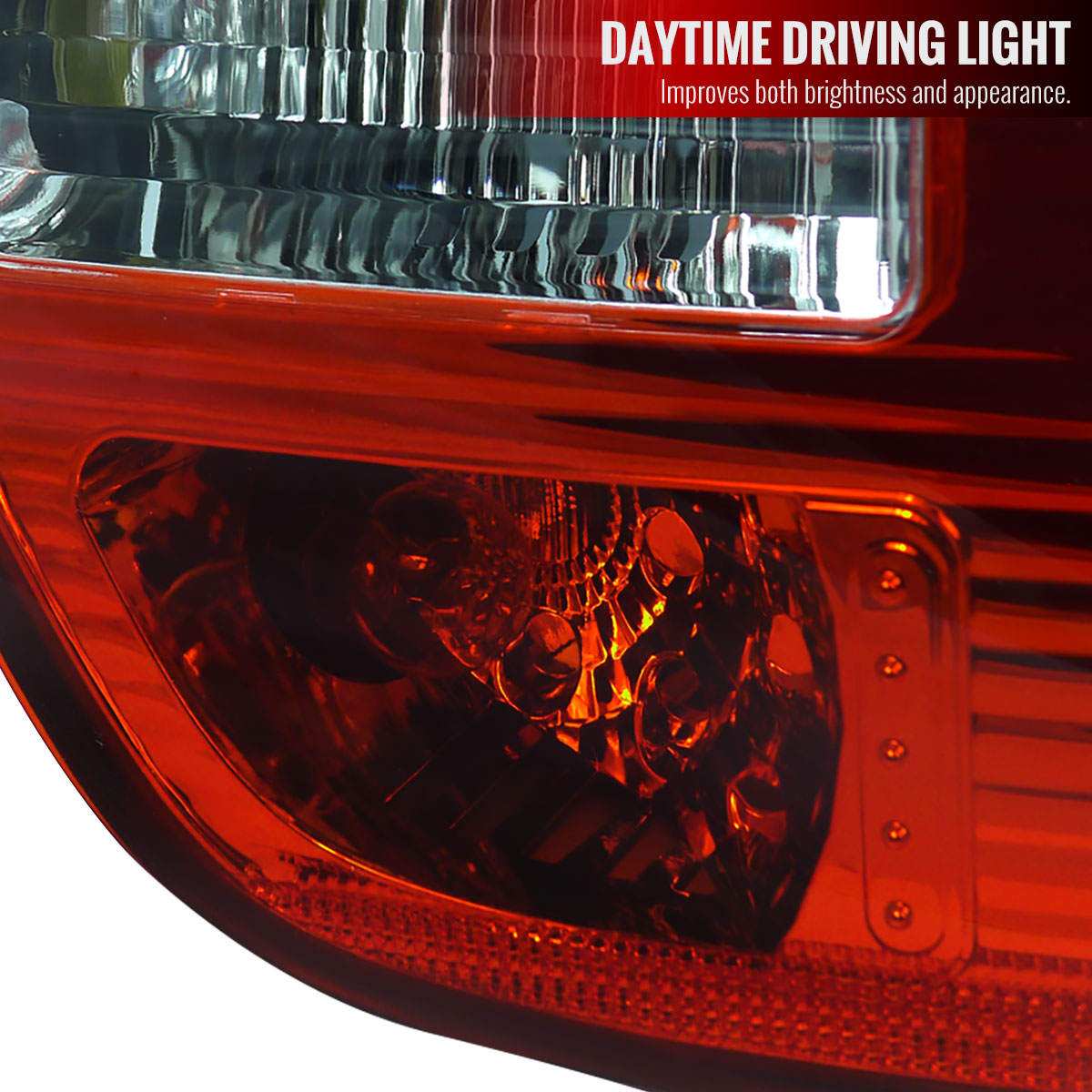 2000-2006 BMW E53 X5 Tail Lights (Chrome Housing/Red Clear Lens)